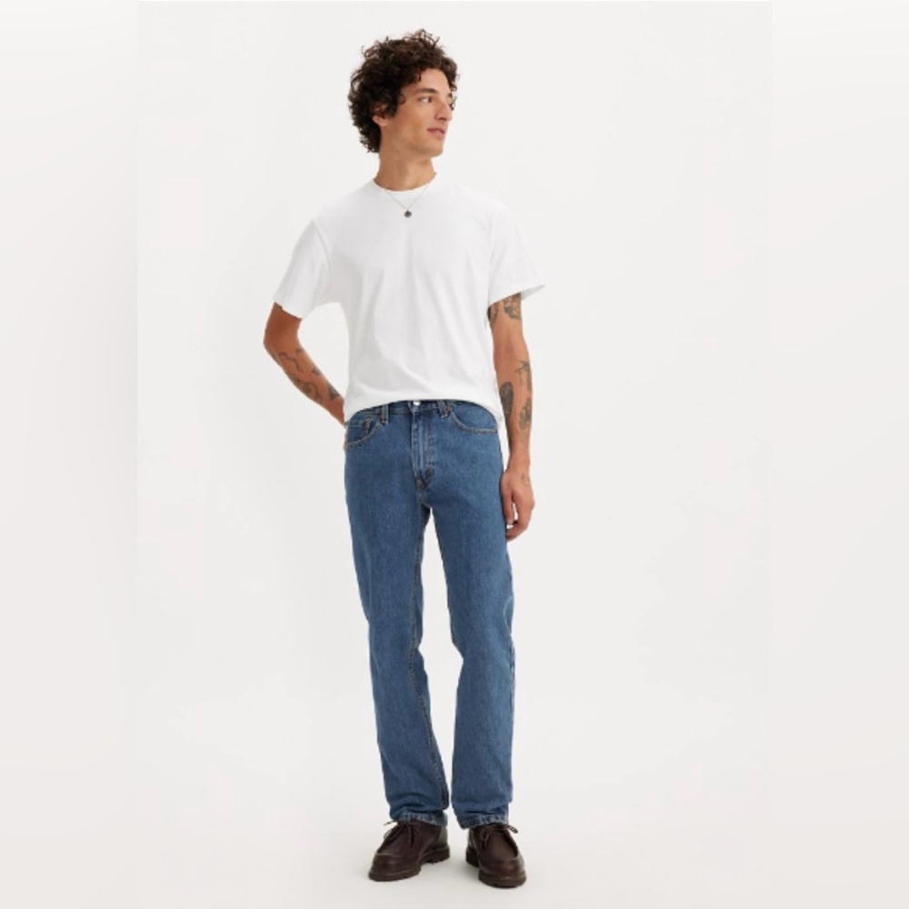 Levi’s 505™ Regular Fit Mens Jeans Medium Stonewash - Non Stretch Size W38 x L32